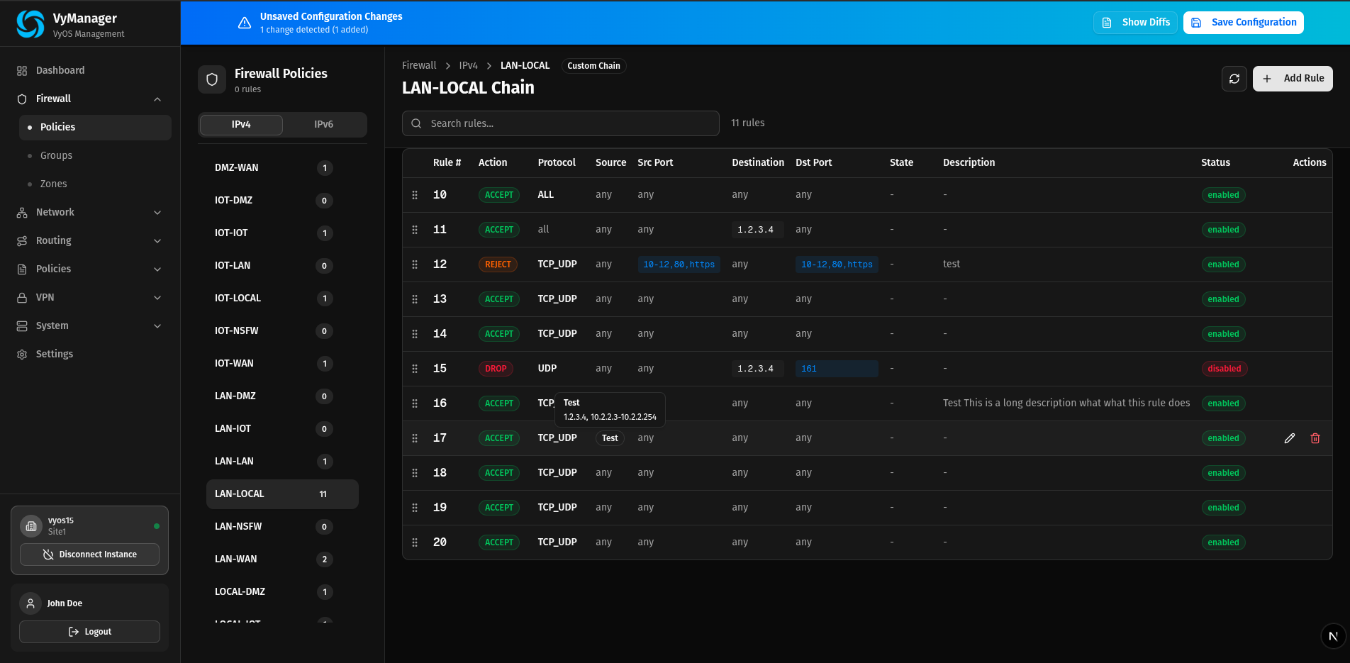 VyManager New Dashboard Interface